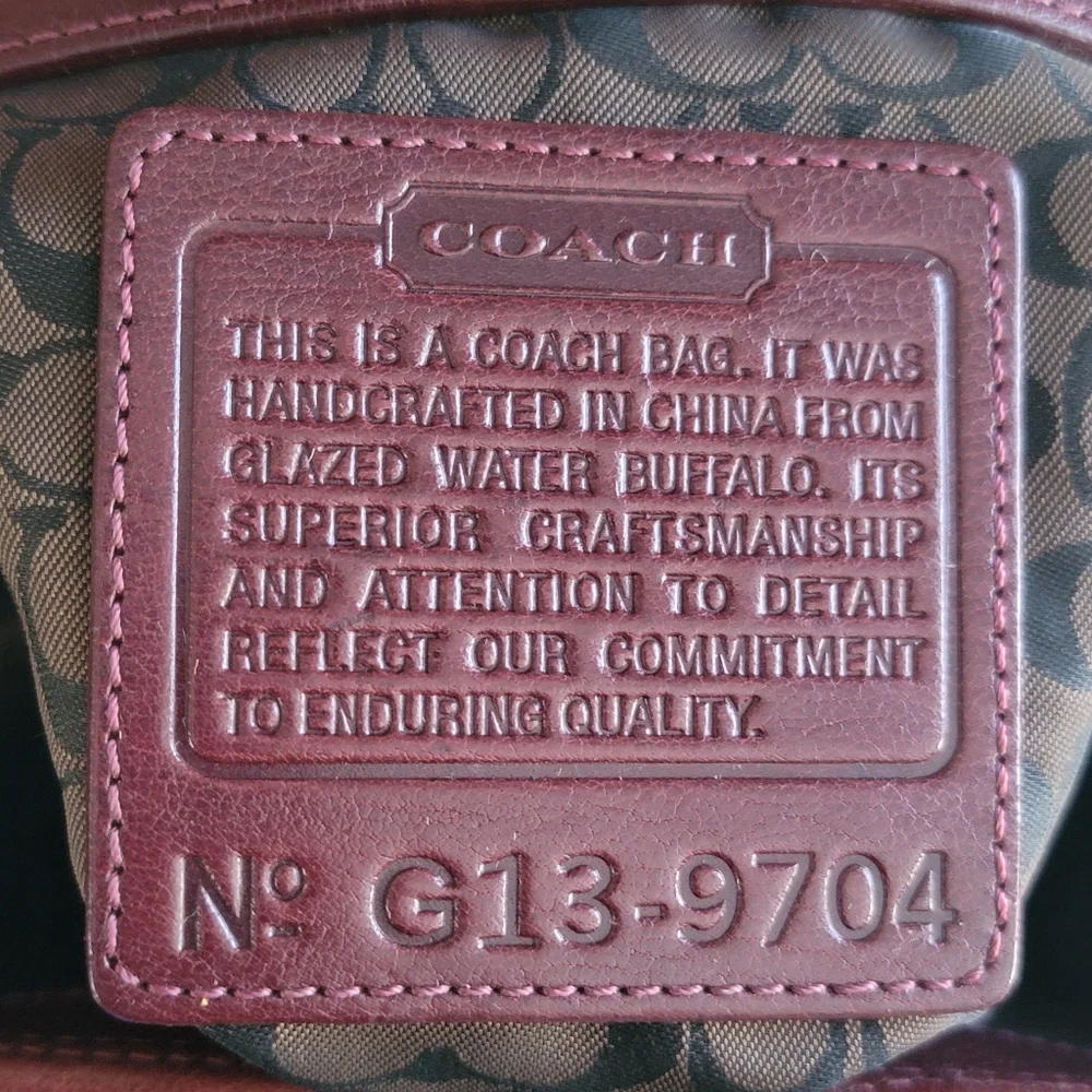 Coach 9704 Buffalo Hide Paper Bag Tote Mahogany Brown Leather Vintage Bag